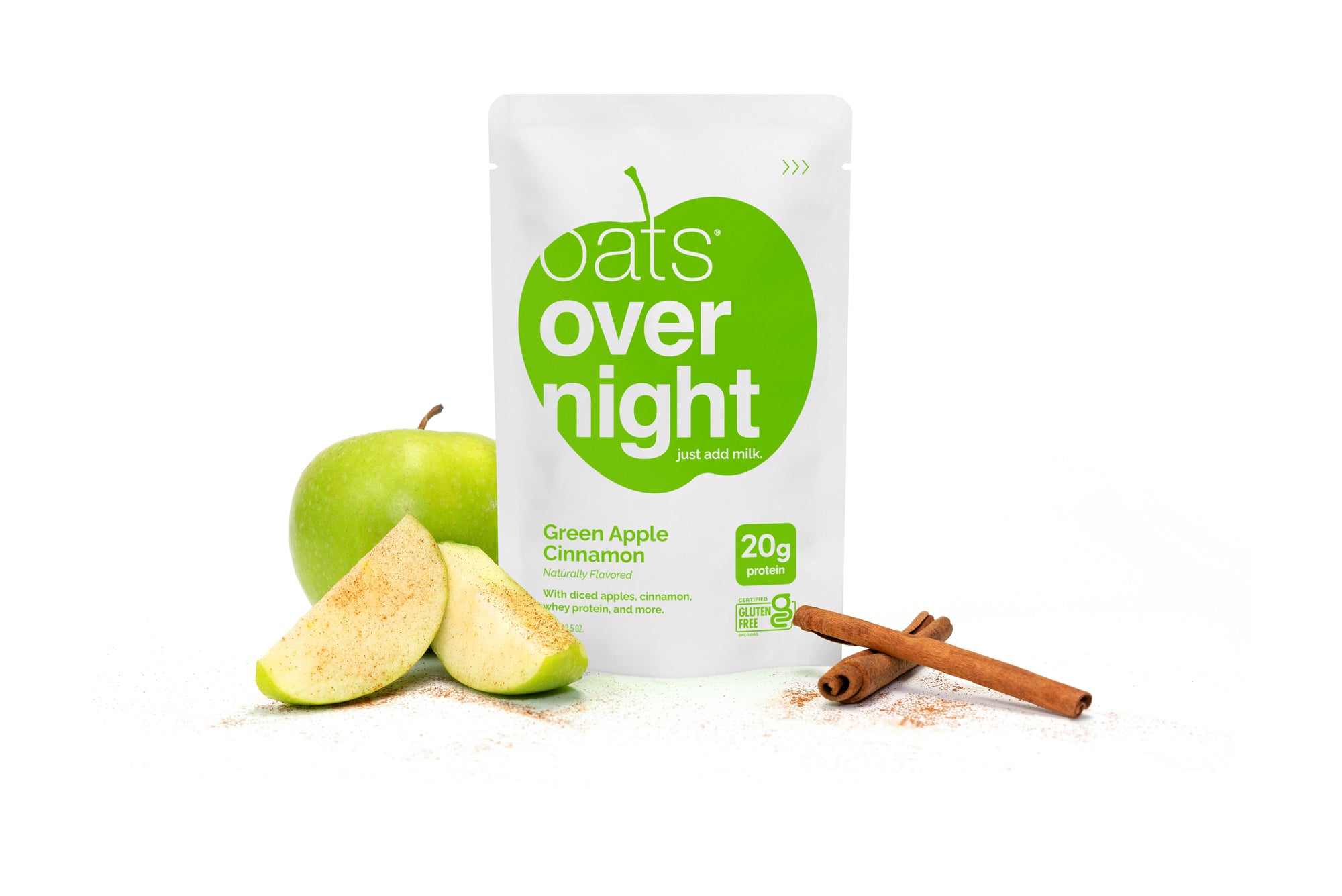 Green Apple Cinnamon Overnight Oats Protein Shake