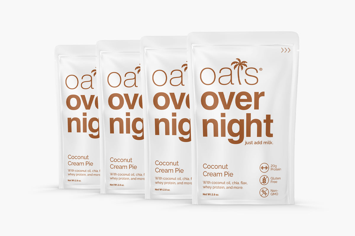 Oats Overnight - Party Variety Pack High Protein, High Fiber Breakfast Shake - Gluten Free, Non-GMO Oatmeal Strawberries & Cream, Green Apple